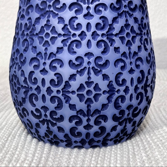 BoHo/Moroccan Blue Hurricane Candle Holders - Picture 3 of 4